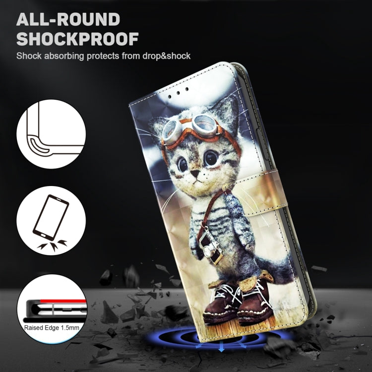 For Google Pixel 9 Pro 3D Painted Pattern Leather Phone Case(Naughty Cat) - Google Cases by PMC Jewellery | Online Shopping South Africa | PMC Jewellery | Buy Now Pay Later Mobicred