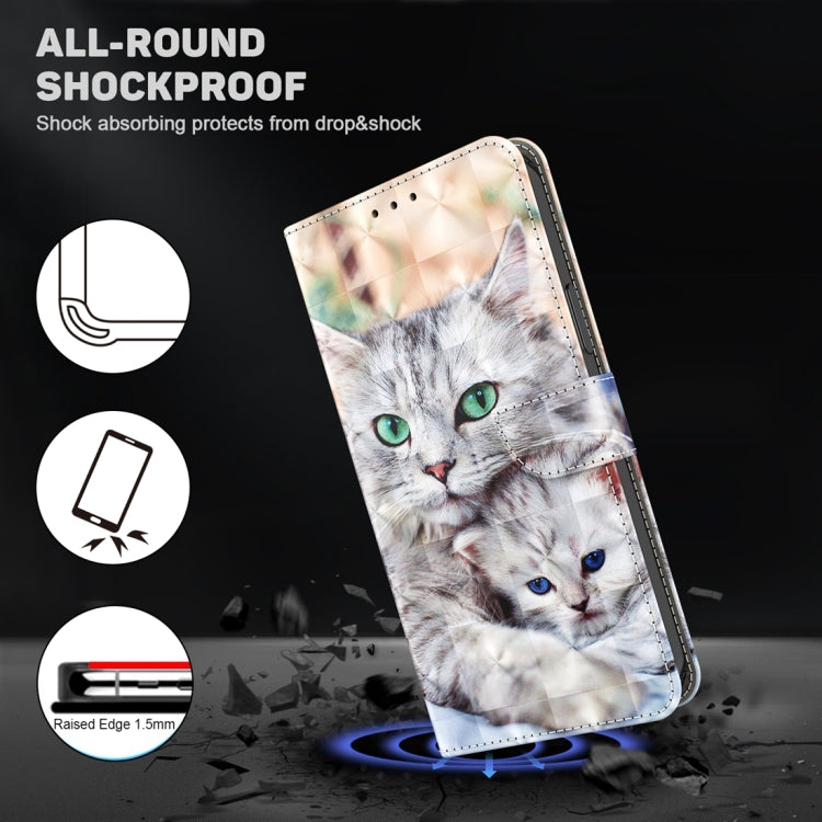 For Google Pixel 9 Pro 3D Painted Pattern Leather Phone Case(Two Loving Cats) - Google Cases by PMC Jewellery | Online Shopping South Africa | PMC Jewellery | Buy Now Pay Later Mobicred