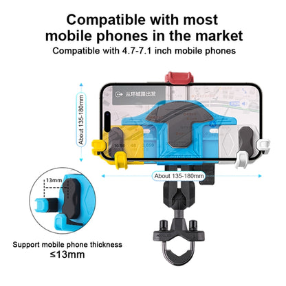 MOTOSLG Crab Motorcycle Phone Clamp Bracket M10 Ballhead Mount(Blue White Red) - Holder by MOTOLSG | Online Shopping South Africa | PMC Jewellery | Buy Now Pay Later Mobicred