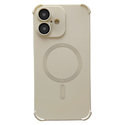 For iPhone 16 Plus Four Corner Shockproof Skin Feel MagSafe Magnetic Phone Case(White) - iPhone 16 Plus Cases by PMC Jewellery | Online Shopping South Africa | PMC Jewellery | Buy Now Pay Later Mobicred