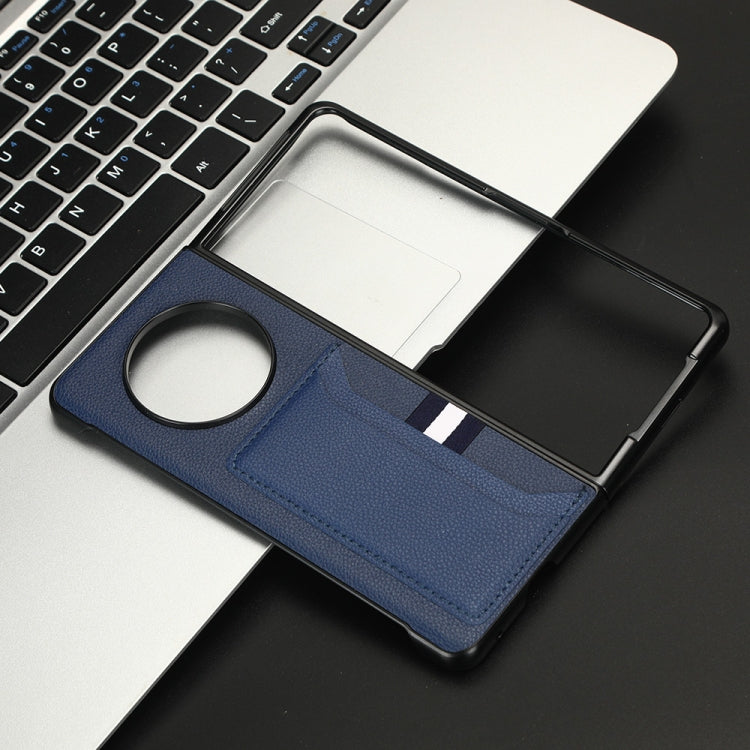 For Tecno Phantom V Fold Litchi Texture Card Slots Back Cover Phone Case(Blue) - Tecno Cases by PMC TechLife | Online Shopping South Africa | PMC TechLife | Buy Now Pay Later Mobicred