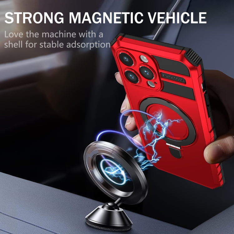 For iPhone 14 Pro MagSafe Magnetic Holder Phone Case(Red) - iPhone 14 Pro Cases by PMC Jewellery | Online Shopping South Africa | PMC Jewellery