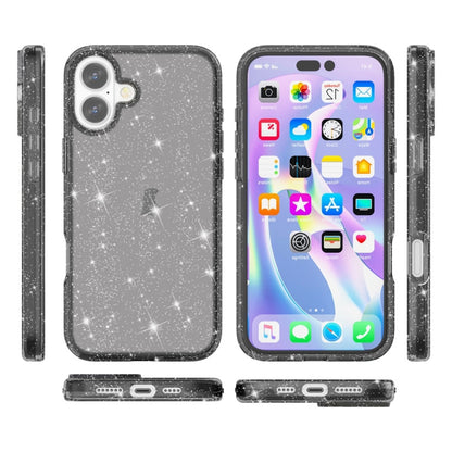 For iPhone 16 Plus Shockproof Terminator Glitter Powder Phone Case(Black) - iPhone 16 Plus Cases by PMC Jewellery | Online Shopping South Africa | PMC Jewellery | Buy Now Pay Later Mobicred