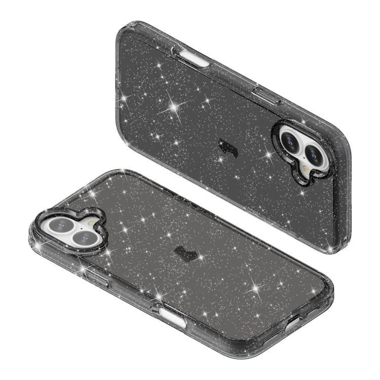For iPhone 16 Plus Shockproof Terminator Glitter Powder Phone Case(Black) - iPhone 16 Plus Cases by PMC TechLife | Online Shopping South Africa | PMC TechLife | Buy Now Pay Later Mobicred