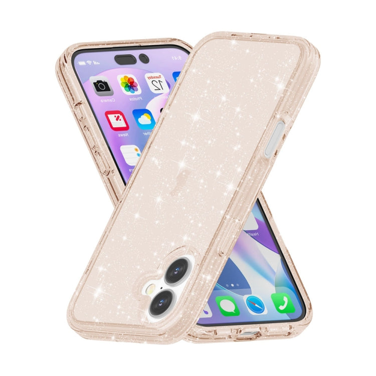 For iPhone 16 Plus Shockproof Terminator Glitter Powder Phone Case(Gold) - free shipping - PMC TechLife - Order now!