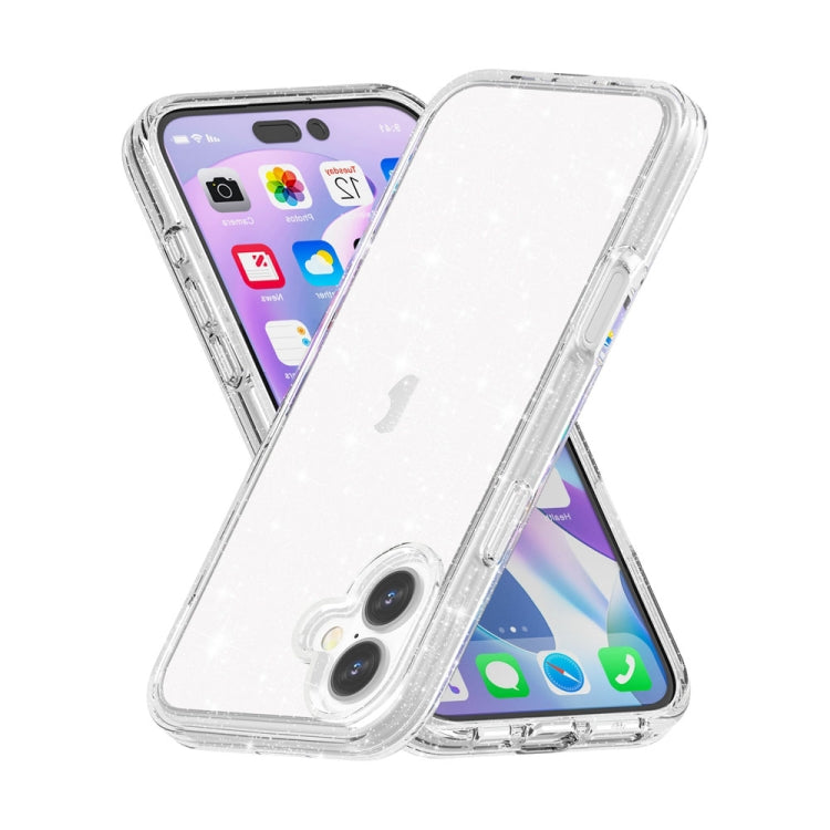 For iPhone 16 Plus Shockproof Terminator Glitter Powder Phone Case(White) - iPhone 16 Plus Cases by PMC Jewellery | Online Shopping South Africa | PMC Jewellery | Buy Now Pay Later Mobicred