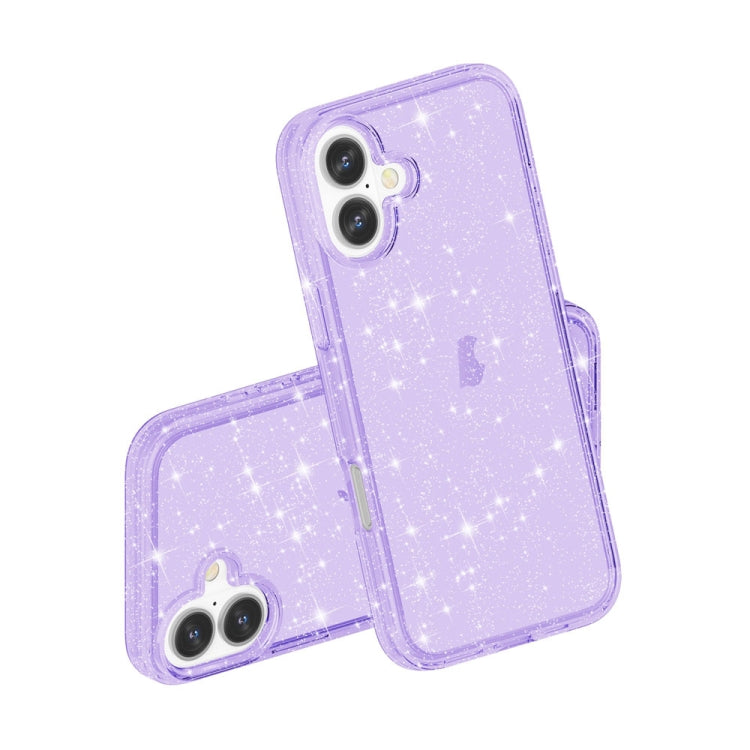 For iPhone 16 Plus Shockproof Terminator Glitter Powder Phone Case(Purple) - iPhone 16 Plus Cases by PMC TechLife | Online Shopping South Africa | PMC TechLife | Buy Now Pay Later Mobicred