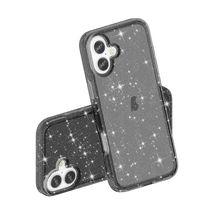 For iPhone 16 Shockproof Terminator Glitter Powder Phone Case(Black) - iPhone 16 Cases by PMC Jewellery | Online Shopping South Africa | PMC Jewellery | Buy Now Pay Later Mobicred