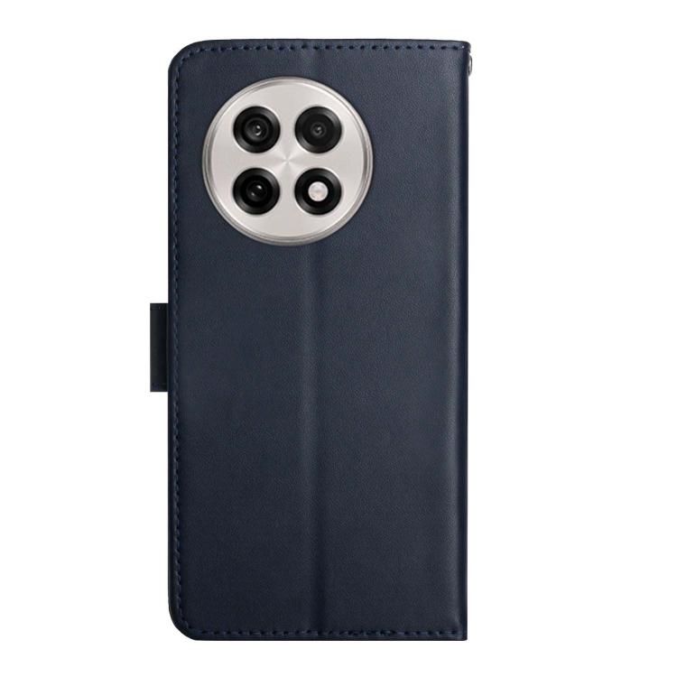 For OnePlus 13R Genuine Leather Fingerprint-proof Flip Phone Case(Blue) - OnePlus Cases by PMC TechLife | Online Shopping South Africa | PMC TechLife | Buy Now Pay Later Mobicred