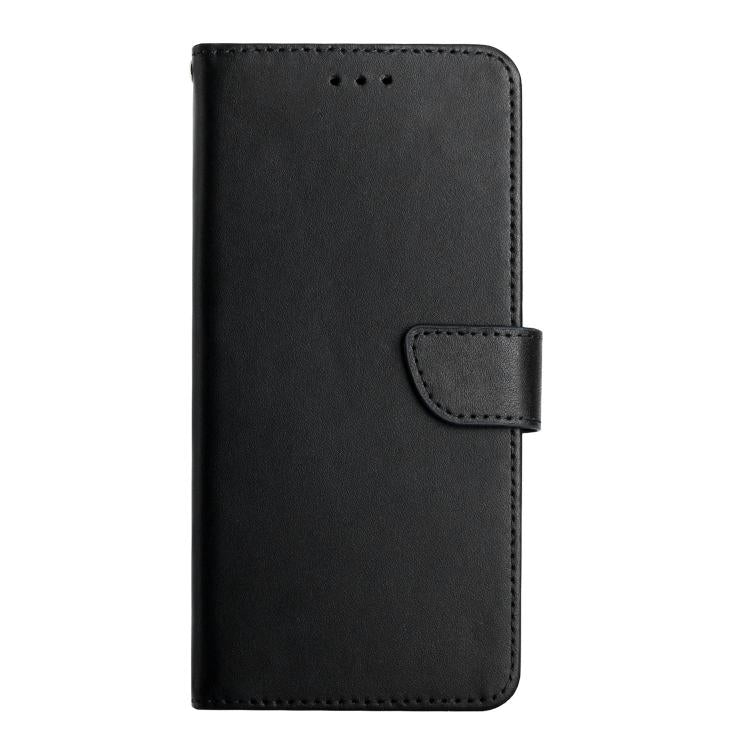 For OnePlus 13R Genuine Leather Fingerprint-proof Flip Phone Case(Black) - OnePlus Cases by PMC TechLife | Online Shopping South Africa | PMC TechLife | Buy Now Pay Later Mobicred