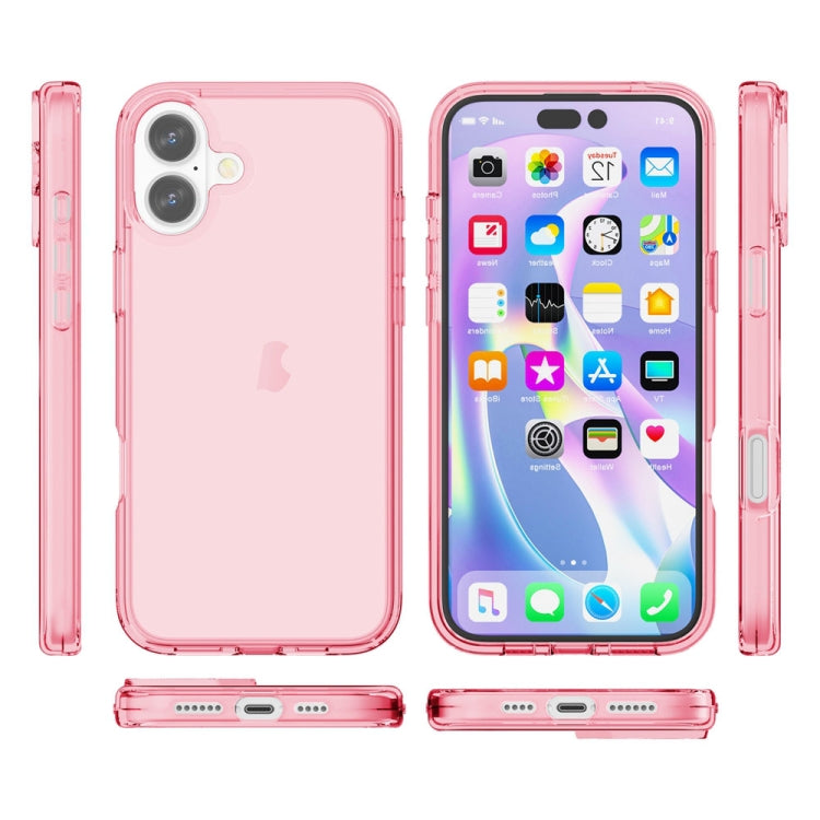 For iPhone 16 Plus Shockproof Terminator Transparent Phone Case(Pink) - iPhone 16 Plus Cases by PMC Jewellery | Online Shopping South Africa | PMC Jewellery | Buy Now Pay Later Mobicred