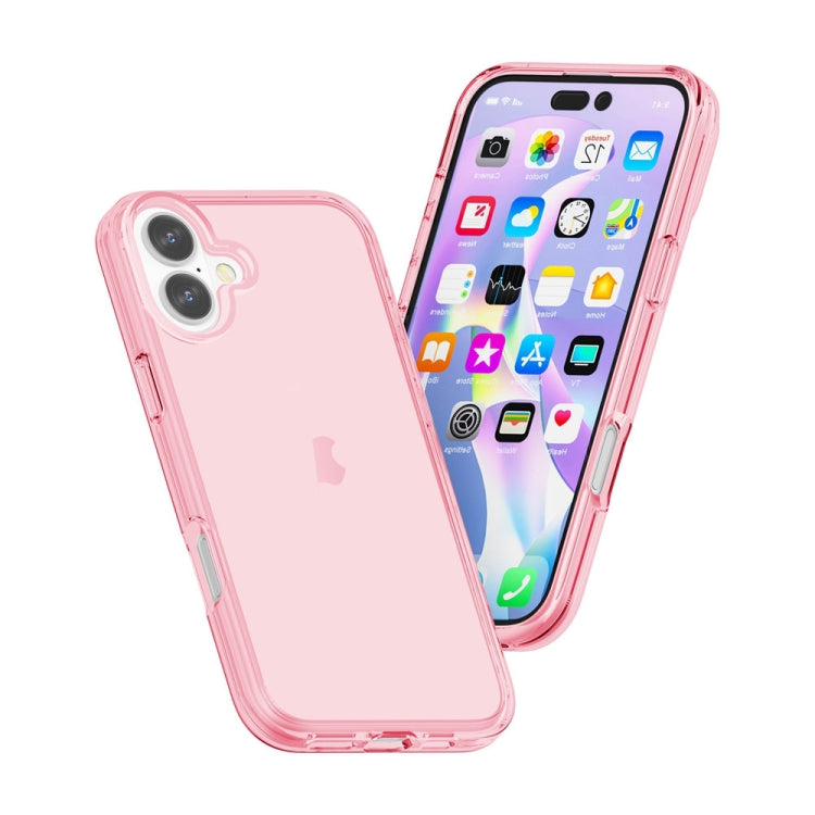 For iPhone 16 Plus Shockproof Terminator Transparent Phone Case(Pink) - iPhone 16 Plus Cases by PMC Jewellery | Online Shopping South Africa | PMC Jewellery | Buy Now Pay Later Mobicred