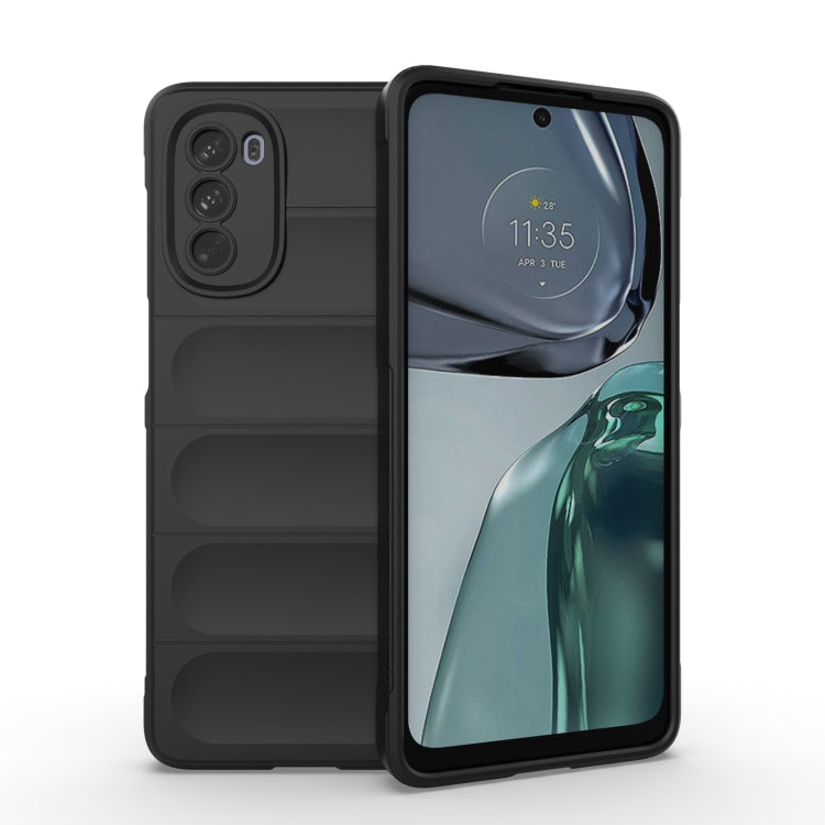 For Motorola Moto G62 5G Magic Shield TPU + Flannel Phone Case(Black) - Motorola Cases by PMC Jewellery | Online Shopping South Africa | PMC Jewellery | Buy Now Pay Later Mobicred