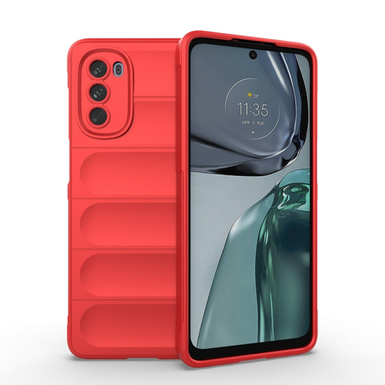 For Motorola Moto G62 5G Magic Shield TPU + Flannel Phone Case(Red) - Motorola Cases by PMC Jewellery | Online Shopping South Africa | PMC Jewellery | Buy Now Pay Later Mobicred