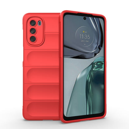 For Motorola Moto G62 5G Magic Shield TPU + Flannel Phone Case(Red) - Motorola Cases by PMC Jewellery | Online Shopping South Africa | PMC Jewellery | Buy Now Pay Later Mobicred