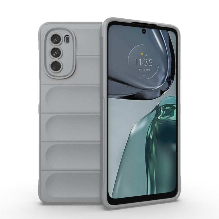 For Motorola Moto G62 5G Magic Shield TPU + Flannel Phone Case(Grey) - Motorola Cases by PMC Jewellery | Online Shopping South Africa | PMC Jewellery | Buy Now Pay Later Mobicred