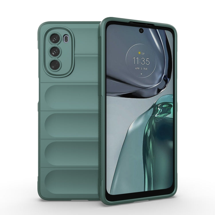 For Motorola Moto G62 5G Magic Shield TPU + Flannel Phone Case(Dark Green) - Motorola Cases by PMC Jewellery | Online Shopping South Africa | PMC Jewellery | Buy Now Pay Later Mobicred