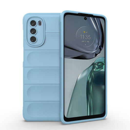 For Motorola Moto G62 5G Magic Shield TPU + Flannel Phone Case(Light Blue) - Motorola Cases by PMC Jewellery | Online Shopping South Africa | PMC Jewellery | Buy Now Pay Later Mobicred