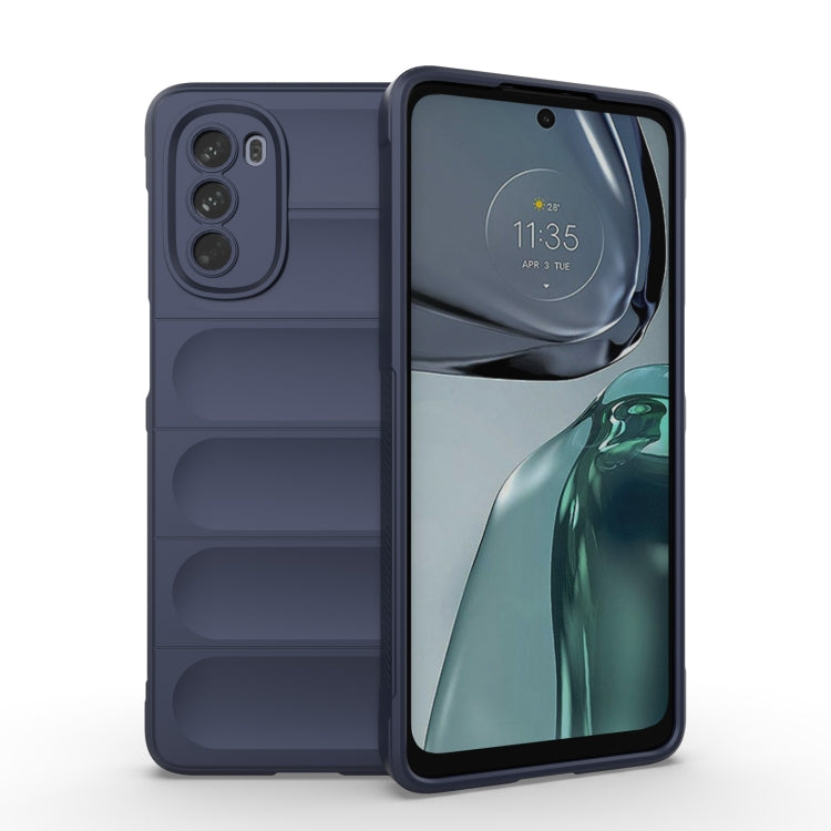 For Motorola Moto G62 5G Magic Shield TPU + Flannel Phone Case(Dark Blue) - Motorola Cases by PMC Jewellery | Online Shopping South Africa | PMC Jewellery | Buy Now Pay Later Mobicred