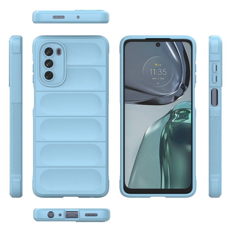 For Motorola Moto G62 5G Magic Shield TPU + Flannel Phone Case(Dark Blue) - Motorola Cases by PMC Jewellery | Online Shopping South Africa | PMC Jewellery | Buy Now Pay Later Mobicred