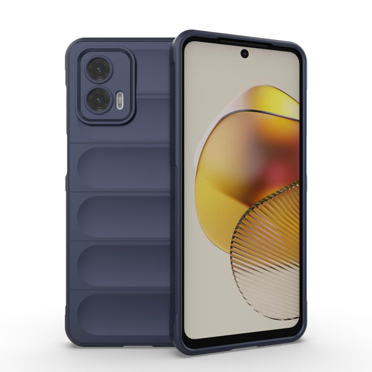 For Motorola Moto G73 5G Magic Shield TPU + Flannel Phone Case(Dark Blue) - Motorola Cases by PMC Jewellery | Online Shopping South Africa | PMC Jewellery | Buy Now Pay Later Mobicred