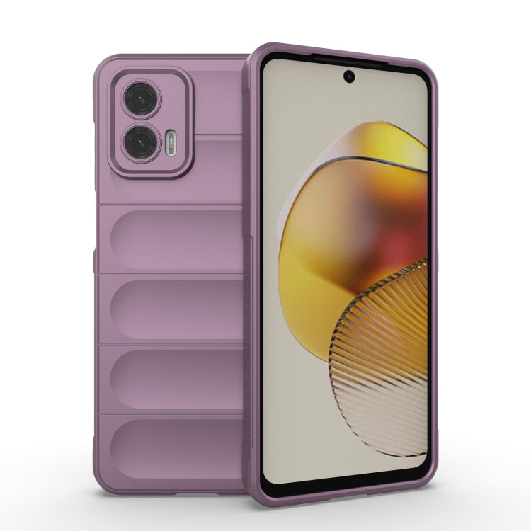 For Motorola Moto G73 5G Magic Shield TPU + Flannel Phone Case(Purple) - Motorola Cases by PMC Jewellery | Online Shopping South Africa | PMC Jewellery | Buy Now Pay Later Mobicred