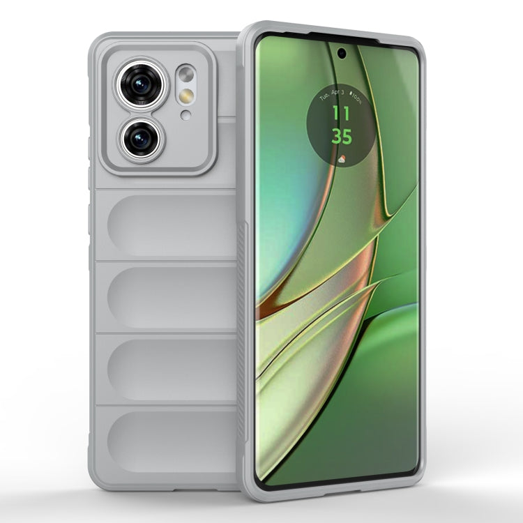 For Motorola Edge 40 5G Magic Shield TPU + Flannel Phone Case(Grey) - Motorola Cases by PMC TechLife | Online Shopping South Africa | PMC TechLife | Buy Now Pay Later Mobicred