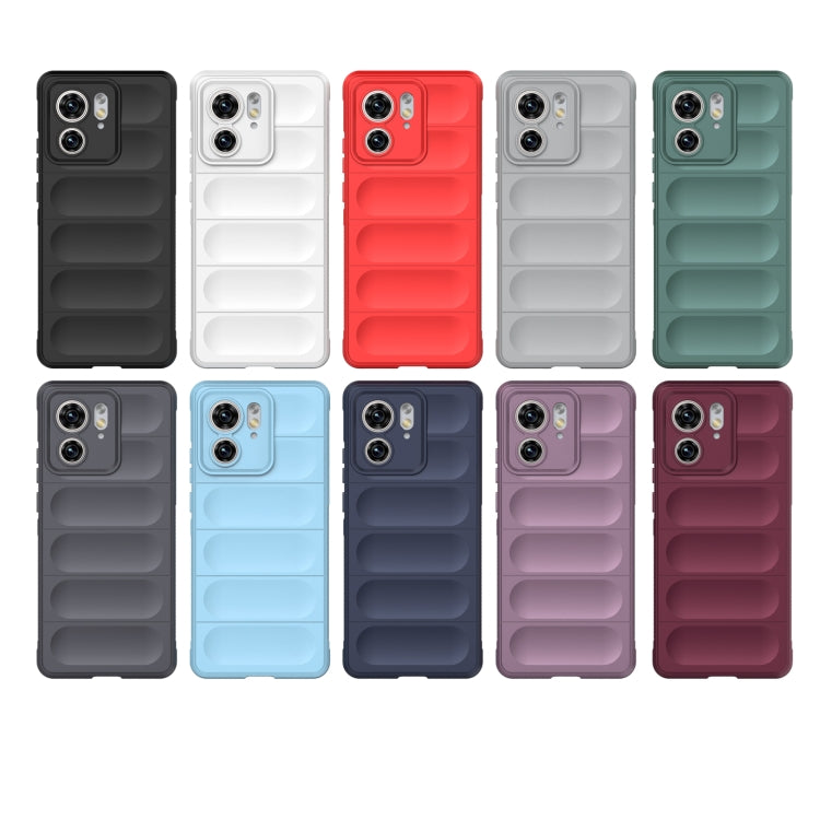 For Motorola Edge 40 5G Magic Shield TPU + Flannel Phone Case(Grey) - Motorola Cases by PMC TechLife | Online Shopping South Africa | PMC TechLife | Buy Now Pay Later Mobicred