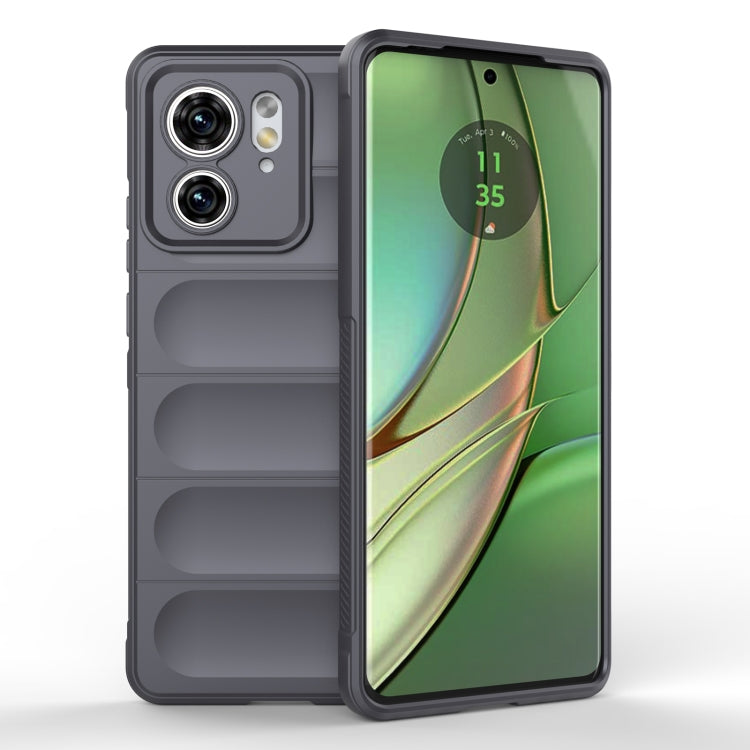 For Motorola Edge 40 5G Magic Shield TPU + Flannel Phone Case(Dark Grey) - Motorola Cases by PMC TechLife | Online Shopping South Africa | PMC TechLife | Buy Now Pay Later Mobicred