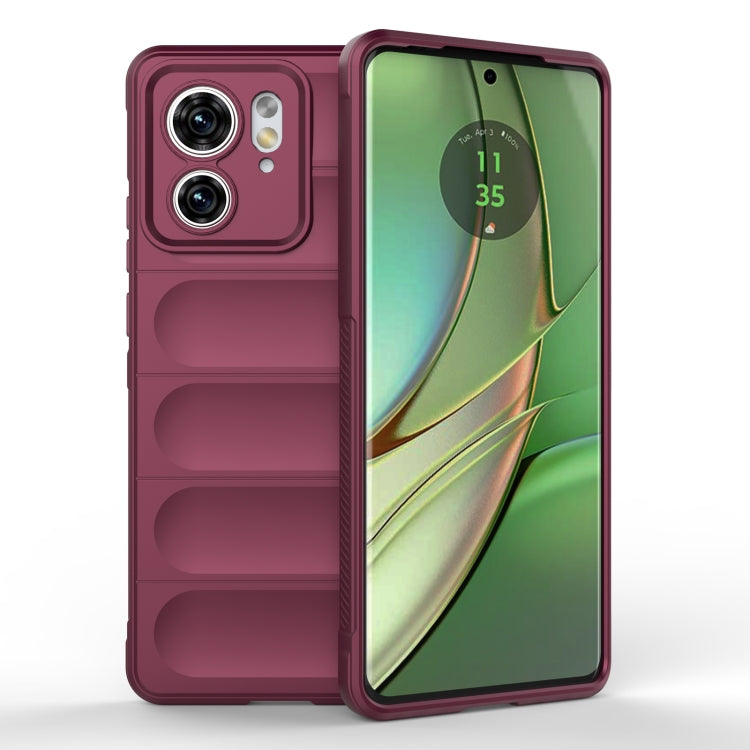 For Motorola Edge 40 5G Magic Shield TPU + Flannel Phone Case(Wine Red) - Motorola Cases by PMC Jewellery | Online Shopping South Africa | PMC Jewellery | Buy Now Pay Later Mobicred