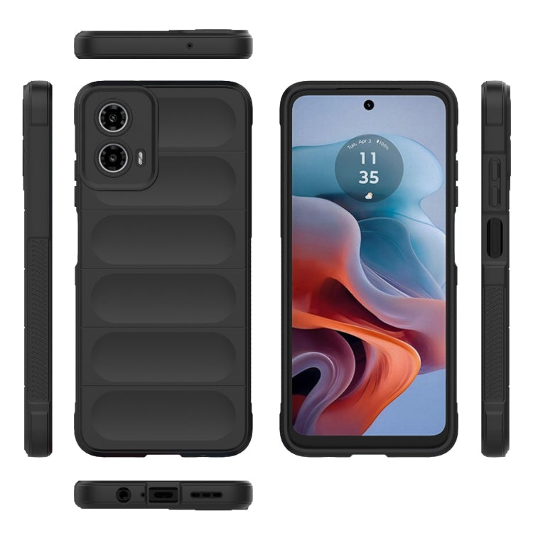 For Motorola Moto G34 5G Magic Shield TPU + Flannel Phone Case(Black) - Motorola Cases by PMC Jewellery | Online Shopping South Africa | PMC Jewellery | Buy Now Pay Later Mobicred