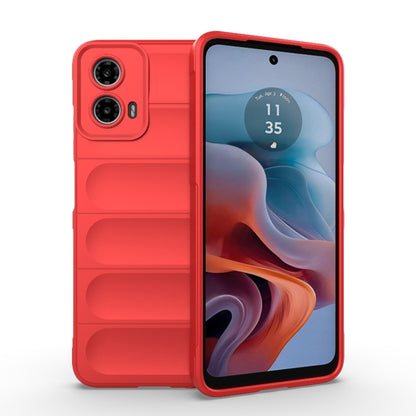 For Motorola Moto G34 5G Magic Shield TPU + Flannel Phone Case(Red) - Motorola Cases by PMC Jewellery | Online Shopping South Africa | PMC Jewellery | Buy Now Pay Later Mobicred