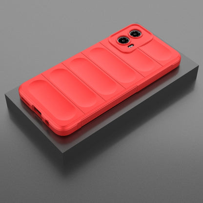 For Motorola Moto G34 5G Magic Shield TPU + Flannel Phone Case(Red) - Motorola Cases by PMC Jewellery | Online Shopping South Africa | PMC Jewellery | Buy Now Pay Later Mobicred