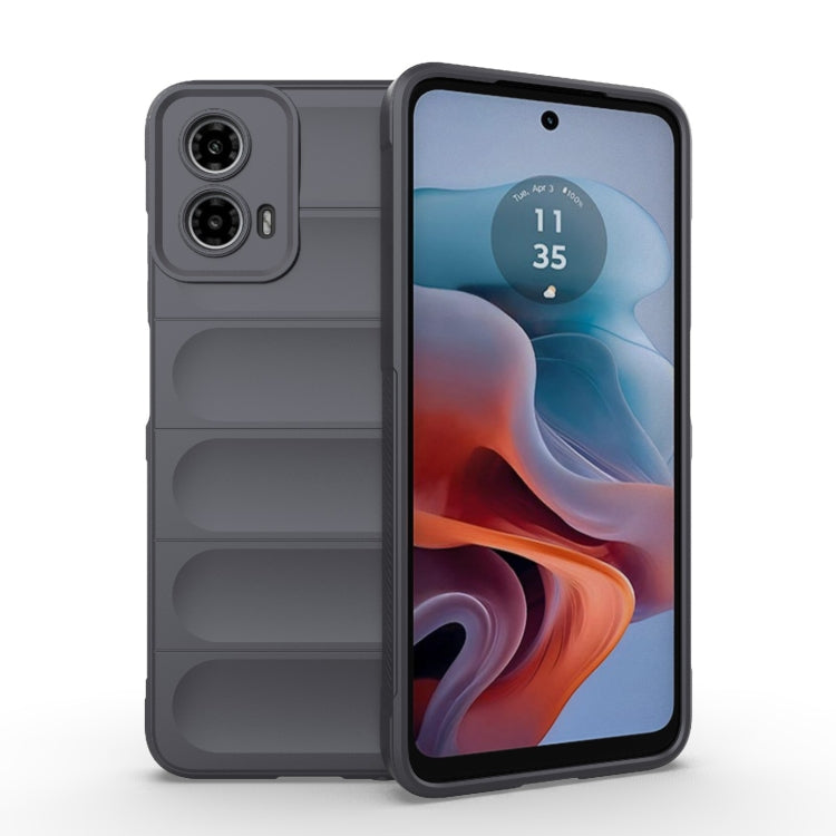 For Motorola Moto G34 5G Magic Shield TPU + Flannel Phone Case(Dark Grey) - Motorola Cases by PMC Jewellery | Online Shopping South Africa | PMC Jewellery | Buy Now Pay Later Mobicred