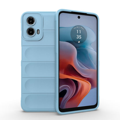 For Motorola Moto G34 5G Magic Shield TPU + Flannel Phone Case(Light Blue) - Motorola Cases by PMC Jewellery | Online Shopping South Africa | PMC Jewellery | Buy Now Pay Later Mobicred