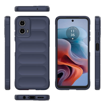 For Motorola Moto G34 5G Magic Shield TPU + Flannel Phone Case(Dark Blue) - Motorola Cases by PMC Jewellery | Online Shopping South Africa | PMC Jewellery | Buy Now Pay Later Mobicred