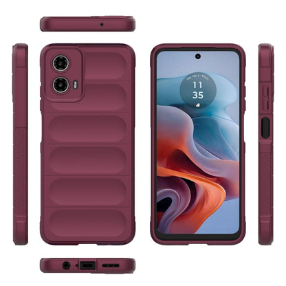 For Motorola Moto G34 5G Magic Shield TPU + Flannel Phone Case(Wine Red) - Motorola Cases by PMC Jewellery | Online Shopping South Africa | PMC Jewellery | Buy Now Pay Later Mobicred