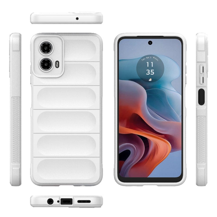 For Motorola Moto G34 5G Magic Shield TPU + Flannel Phone Case(White) - Motorola Cases by PMC Jewellery | Online Shopping South Africa | PMC Jewellery | Buy Now Pay Later Mobicred