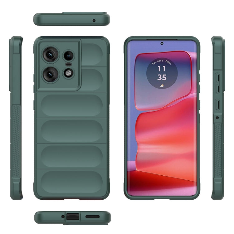 For Motorola Edge 50 Pro 5G Global Magic Shield TPU + Flannel Phone Case(Dark Green) - Motorola Cases by PMC Jewellery | Online Shopping South Africa | PMC Jewellery | Buy Now Pay Later Mobicred