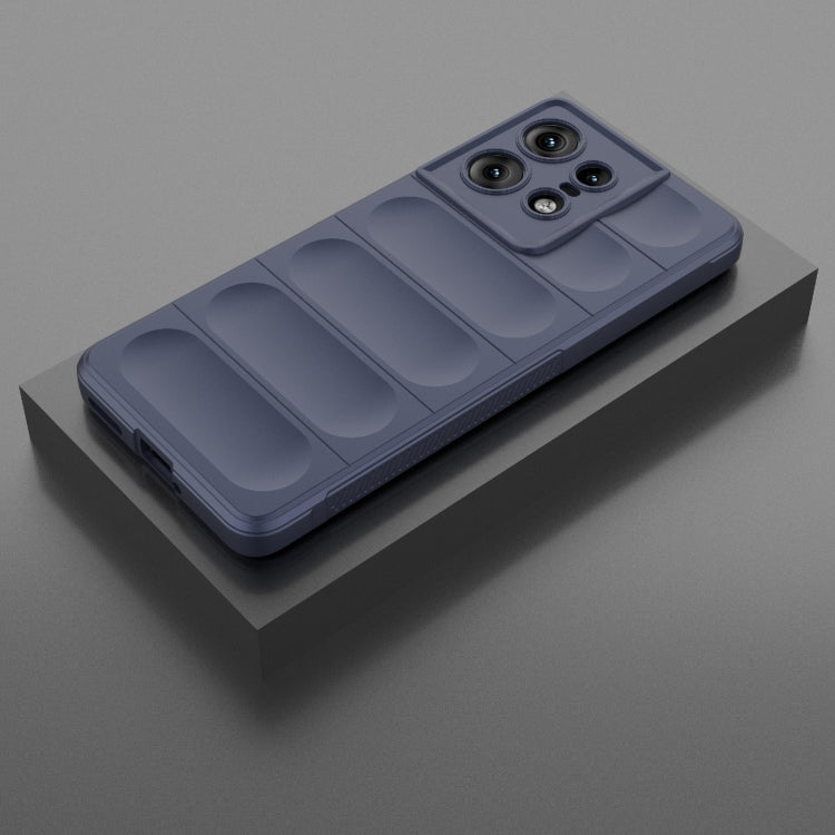 For Motorola Edge 50 Pro 5G Global Magic Shield TPU + Flannel Phone Case(Dark Blue) - Motorola Cases by PMC TechLife | Online Shopping South Africa | PMC TechLife | Buy Now Pay Later Mobicred