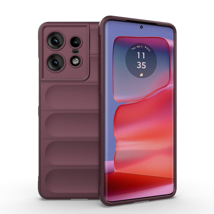 For Motorola Edge 50 Pro 5G Global Magic Shield TPU + Flannel Phone Case(Wine Red) - Motorola Cases by PMC Jewellery | Online Shopping South Africa | PMC Jewellery | Buy Now Pay Later Mobicred