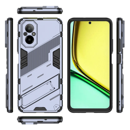 For Realme C67 4G Global Punk Armor 2 in 1 PC + TPU Phone Case with Holder(Grey) - Realme Cases by PMC Jewellery | Online Shopping South Africa | PMC Jewellery | Buy Now Pay Later Mobicred