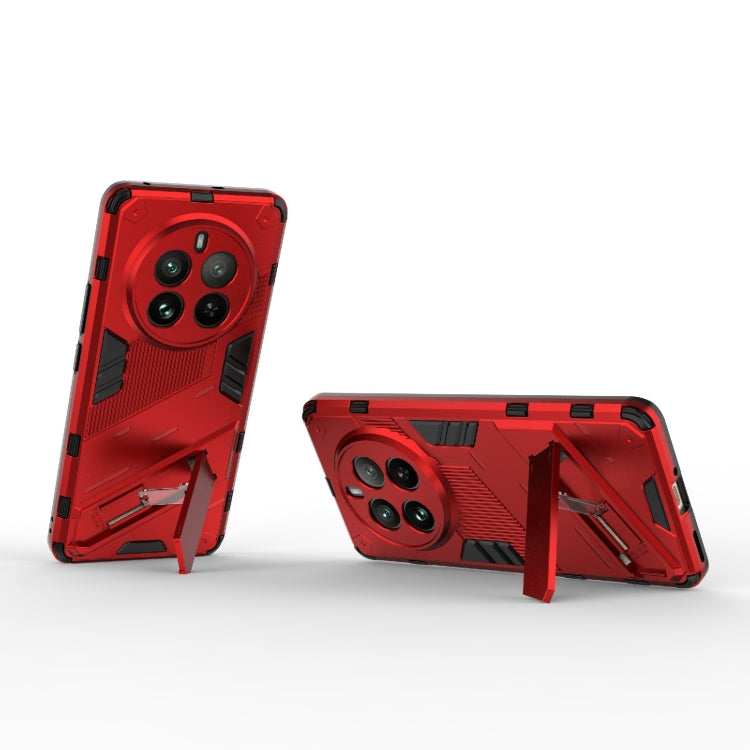 For Realme 12 Pro 5G Global Punk Armor 2 in 1 PC + TPU Phone Case with Holder(Red) - Realme Cases by PMC Jewellery | Online Shopping South Africa | PMC Jewellery | Buy Now Pay Later Mobicred