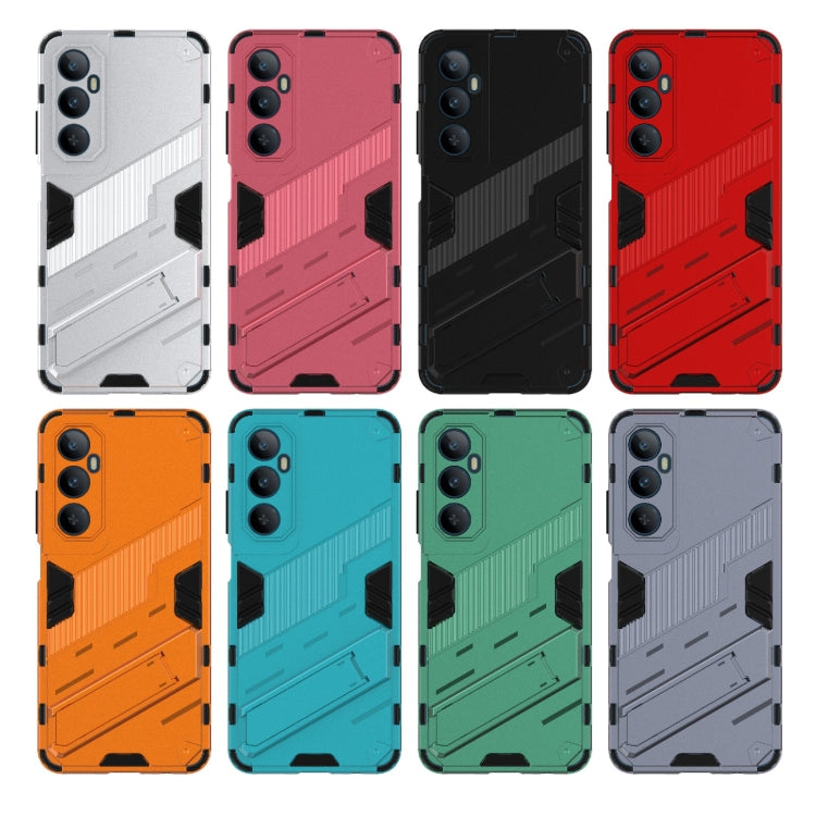 For Realme C65 4G Global Punk Armor 2 in 1 PC + TPU Phone Case with Holder(Black) - Realme Cases by PMC TechLife | Online Shopping South Africa | PMC TechLife | Buy Now Pay Later Mobicred
