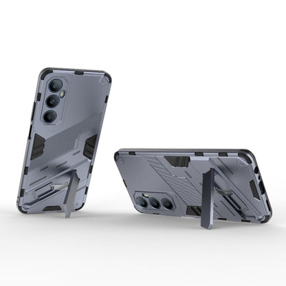 For Realme C65 4G Global Punk Armor 2 in 1 PC + TPU Phone Case with Holder(Grey) - Realme Cases by PMC Jewellery | Online Shopping South Africa | PMC Jewellery | Buy Now Pay Later Mobicred