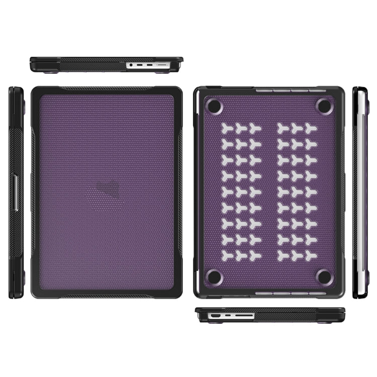 For MacBook Pro 14.2 inch 2023 / 2021 Dot Translucent Laptop Protective Case(Transparent Purple) - MacBook Pro Cases by PMC Jewellery | Online Shopping South Africa | PMC Jewellery | Buy Now Pay Later Mobicred