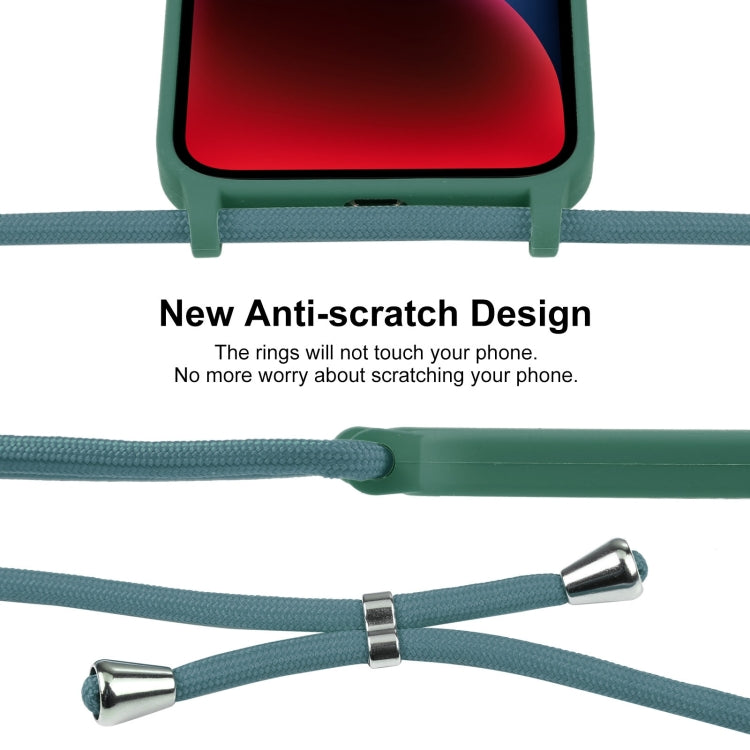 For iPhone 15 Crossbody Lanyard Liquid Silicone Case(Emerald Green) - iPhone 15 Cases by PMC Jewellery | Online Shopping South Africa | PMC Jewellery