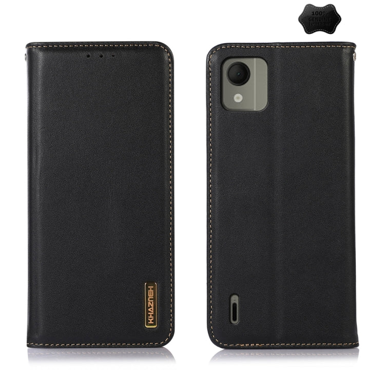 For Nokia C110 KHAZNEH Nappa Top Layer Cowhide Leather Phone Case(Black) - Nokia Cases by PMC TechLife | Online Shopping South Africa | PMC TechLife | Buy Now Pay Later Mobicred