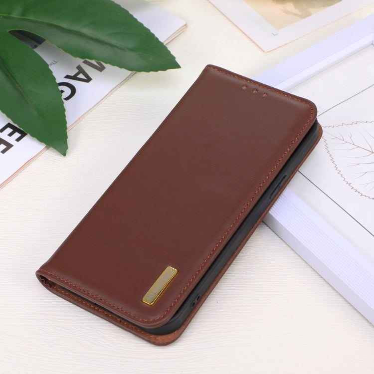 For OnePlus Nord 13 KHAZNEH Nappa Top Layer Cowhide Leather Phone Case(Brown) - OnePlus Cases by PMC TechLife | Online Shopping South Africa | PMC TechLife | Buy Now Pay Later Mobicred