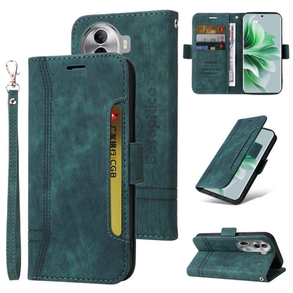 For OPPO Reno11 Pro 5G Global BETOPNICE Dual-side Buckle Leather Phone Case(Green) - Reno11 Pro Cases by BETOPNICE | Online Shopping South Africa | PMC Jewellery | Buy Now Pay Later Mobicred